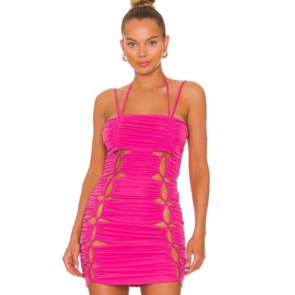 NBD Dresses & Skirts - NWT Revolve NBD Hot Pink Diem Bodycon Cutout Mini Dress Barbiecore Size Small